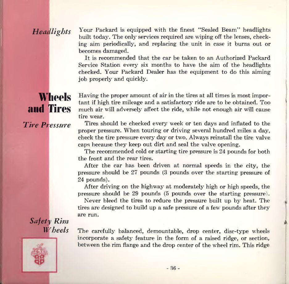 1953 Packard Owners Manual Page 35